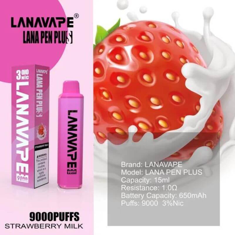 SGVape-LANA-PEN-PLUS-9000-STRAWBERRY-MILK-Vape-Hub-My